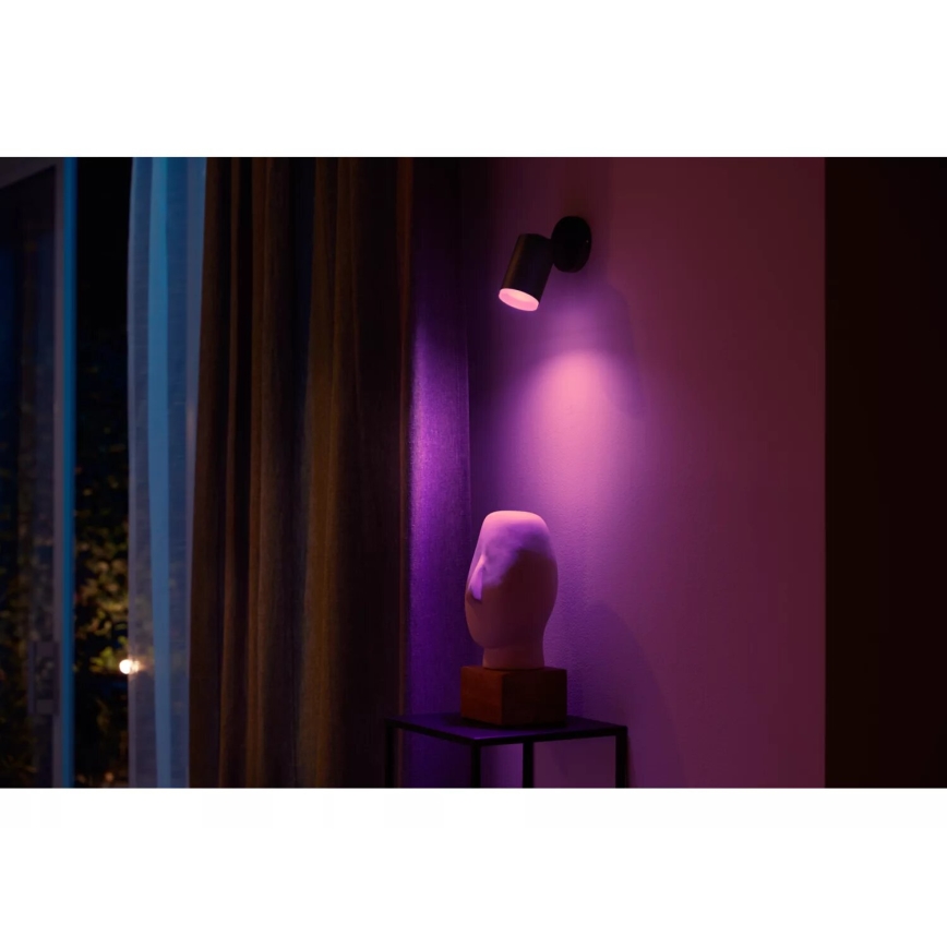 Philips - Spot LED RGBW à intensité variable Hue FUGATO 1xGU10/4,2W/230V 2000-6500K noir