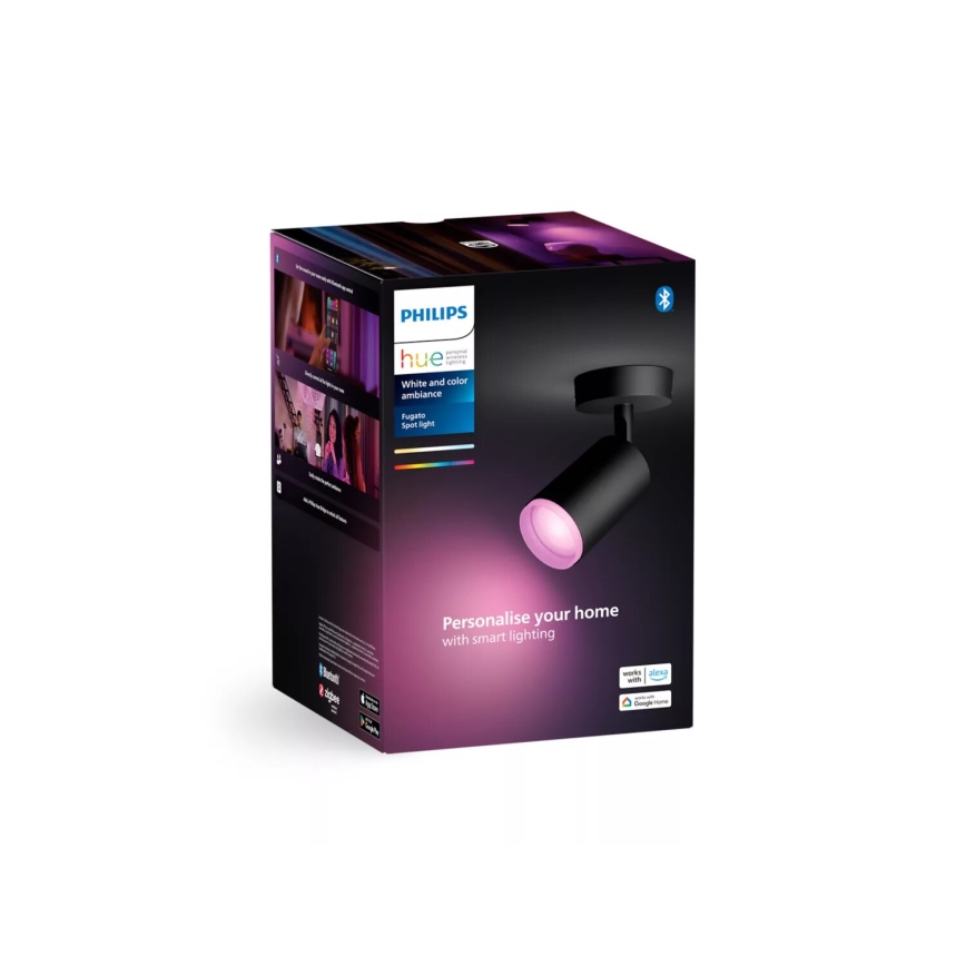 Philips - Spot LED RGBW à intensité variable Hue FUGATO 1xGU10/4,2W/230V 2000-6500K noir