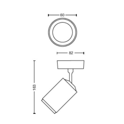 Philips - Spot LED RGBW à intensité variable Hue FUGATO 1xGU10/4,2W/230V 2000-6500K noir