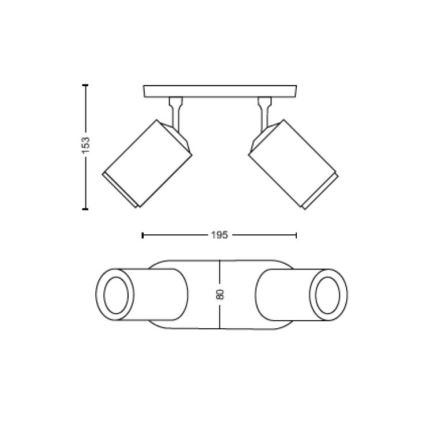Philips - Spot LED RGBW à intensité variable Hue FUGATO 2xGU10/4,2W/230V 2000-6500K noir