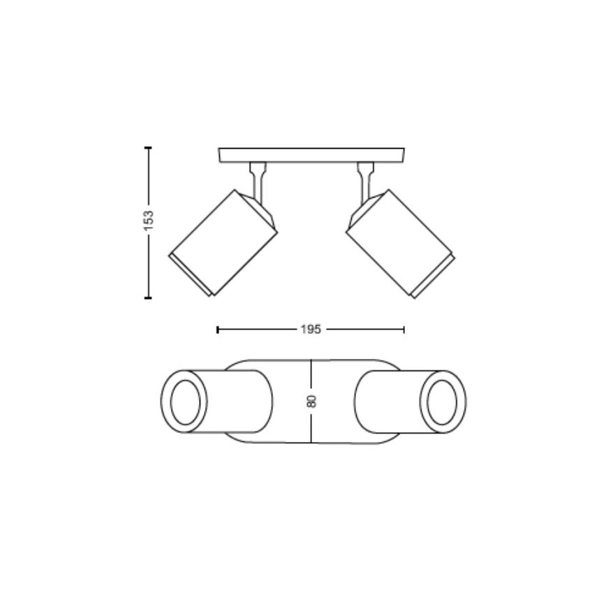 Philips - Spot LED RGBW à intensité variable Hue FUGATO 2xGU10/4,2W/230V 2000-6500K noir