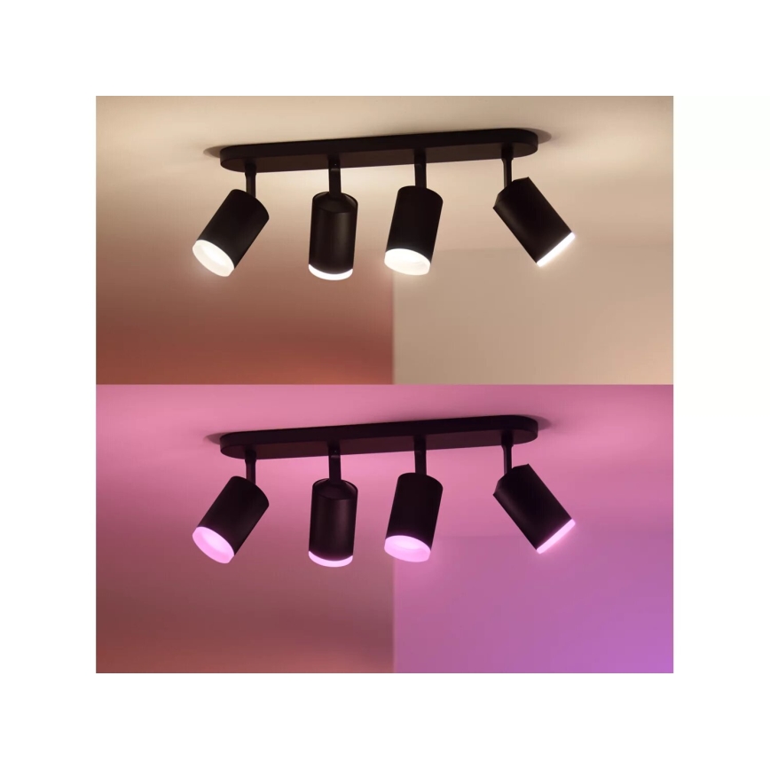 Philips - Spot LED RGBW à intensité variable Hue FUGATO 4xGU10/4,2W/230V 2000-6500K noir