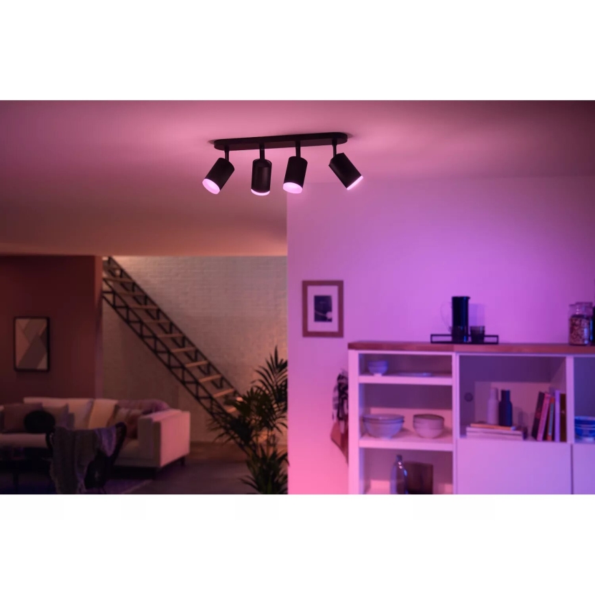 Philips - Spot LED RGBW à intensité variable Hue FUGATO 4xGU10/4,2W/230V 2000-6500K noir