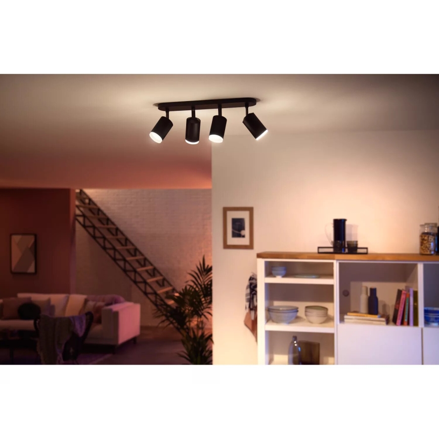 Philips - Spot LED RGBW à intensité variable Hue FUGATO 4xGU10/4,2W/230V 2000-6500K noir