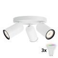 Philips - Spot LED RGBW dimmable PONGEE 3xGU10/4,8W/230V 3000K blanc + télécommande