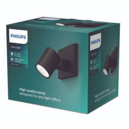 Philips - Spot LED RGBW dimmable RUNNER 1xGU10/6,5W/230V 2700-6500K noir