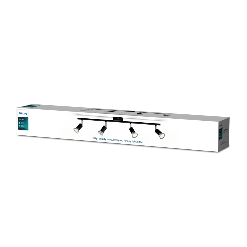 Philips - Spot 4xGU10/50W/230V noir