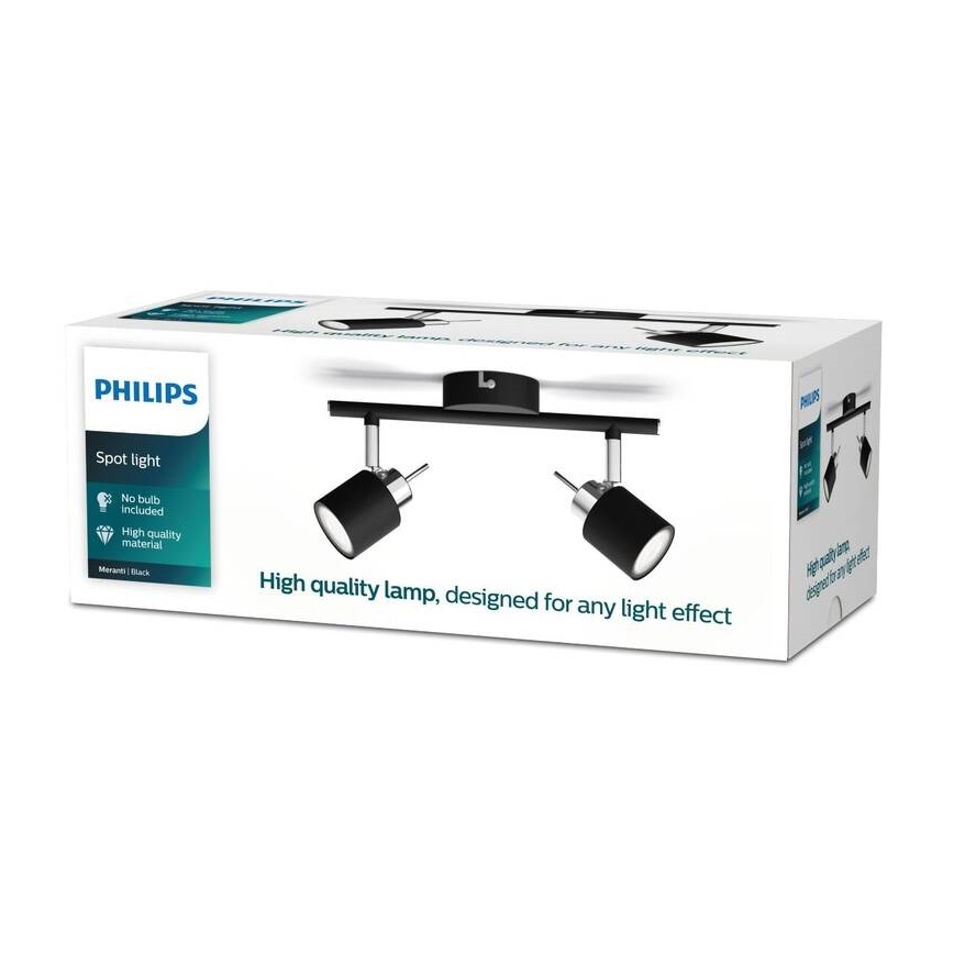 Philips - Spot 2xGU10/35W/230V noir