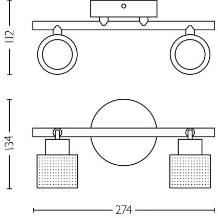 Philips - Spot NIALL 2xGU10/5W/230V noir/laiton