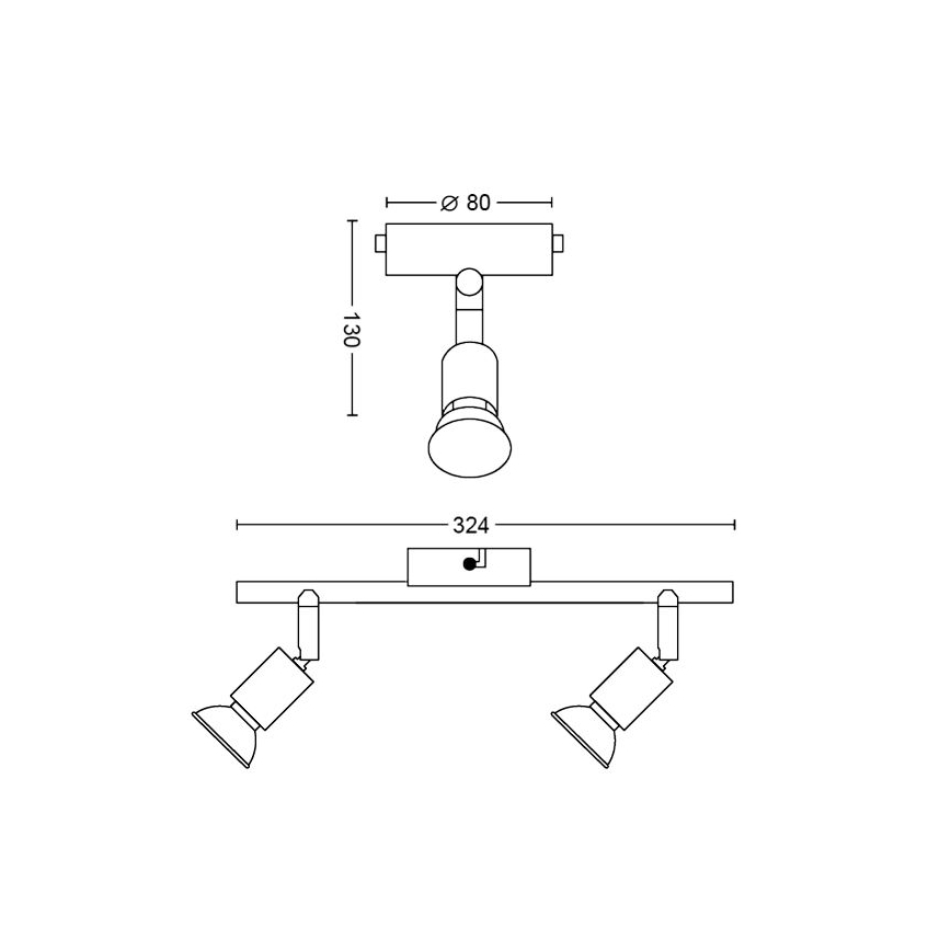 Philips - Strahler 2xGU10/50W/230V weiß