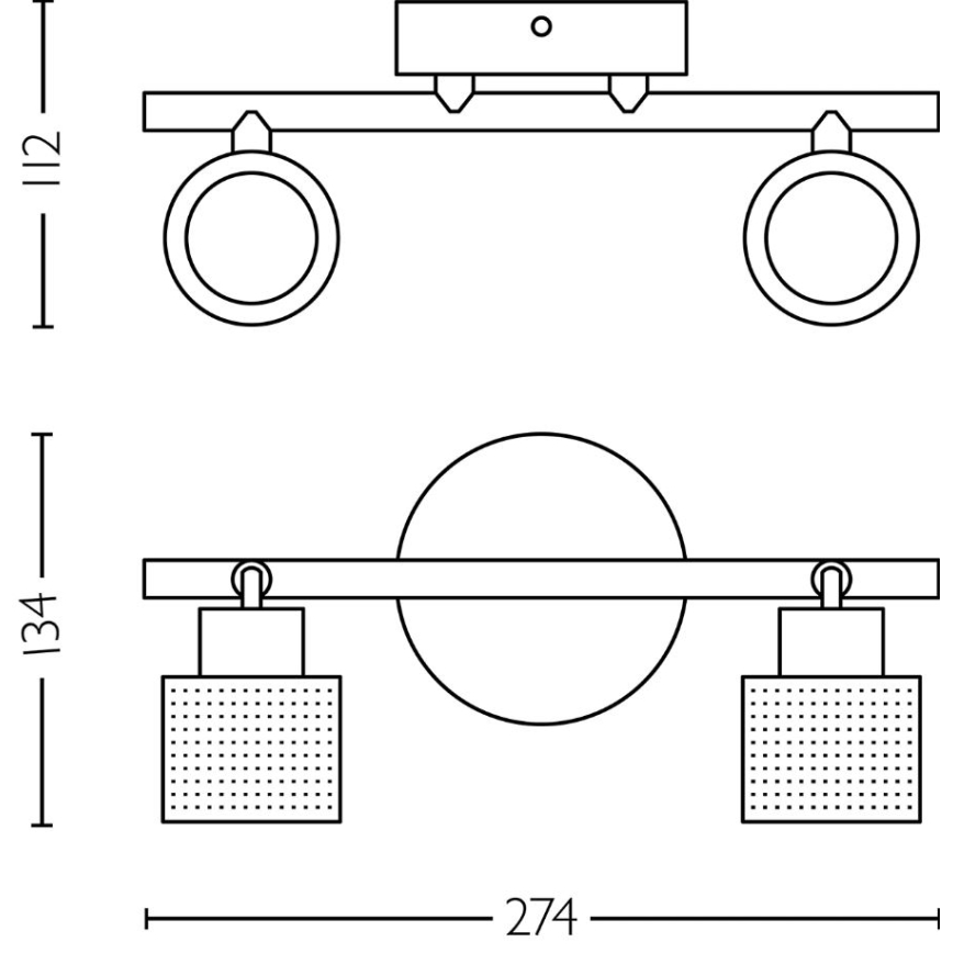 Philips - Strahler NIALL 2xGU10/5W/230V schwarz/Messing