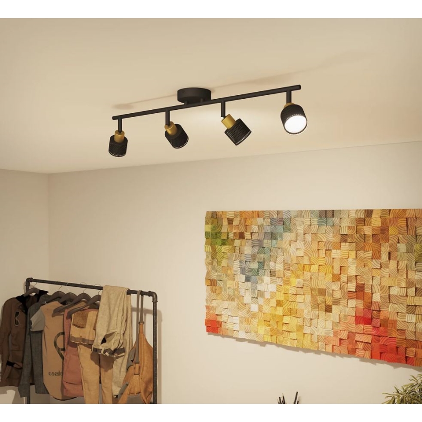 Philips - Strahler NIALL 4xGU10/5W/230V schwarz/Messing