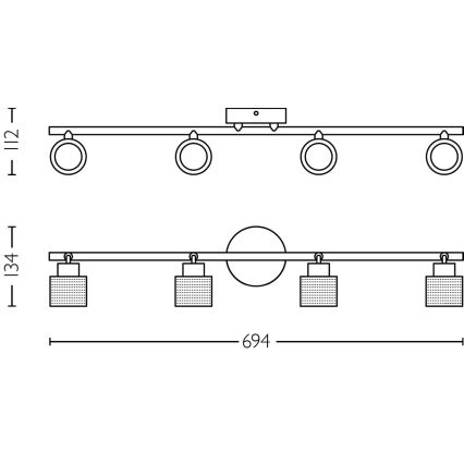 Philips - Strahler NIALL 4xGU10/5W/230V schwarz/Messing