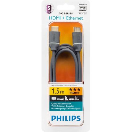 Philips SWV4432S/10 - Cavo HDMI con connettore Ethernet, HDMI 1.4 A 1,5m grigio