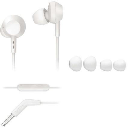 Philips TAE4105WT/00 - Kopfhörer mit Mikrofon JACK 3,5 mm weiß