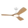 Philips - Ventilateur de plafond LED dimmable OLAS LED/24W/230V Ø 106 cm blanc/marron + télécommande