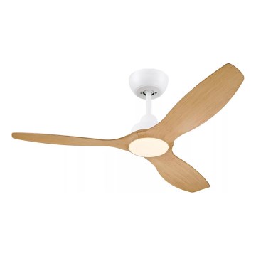 Philips - Ventilatore da soffitto LED dimmerabile OLAS LED/24W/230V diam. 132 cm bianco/marrone + telecomando