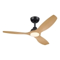 Philips - Ventilatore da soffitto LED dimmerabile OLAS LED/24W/230V Ø 132 cm nero/marrone + telecomando