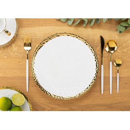 Piatto KATI 25 cm panna/oro