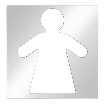 Pictogramme Femme 12 x 12 cm inox/argenté