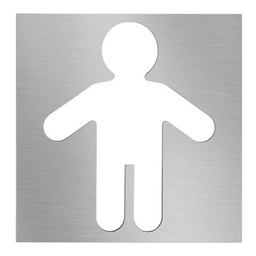 Pictogramme Hommes 12x12 cm inox/argenté