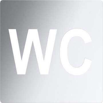 Pictogramme WC 12x12 cm inox/argenté