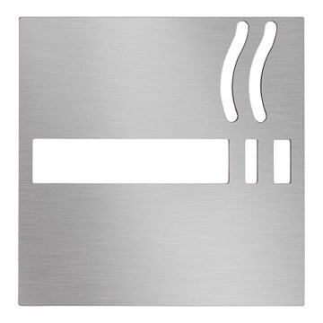 Pictogramme « Fumer » 12x12 cm, inox/argenté