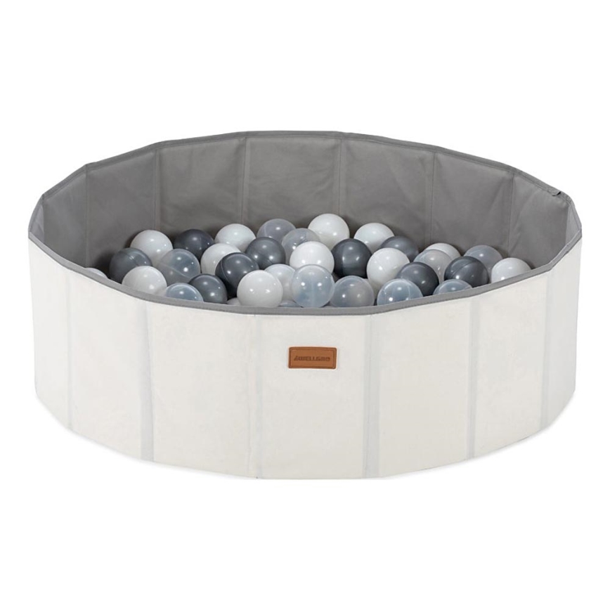 Piscina a secco per bambini con palline diametro 80 cm bianco/grigio