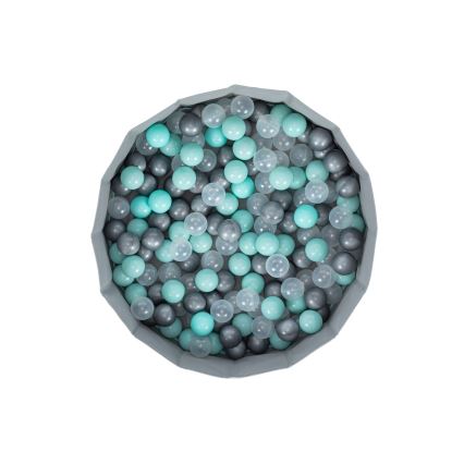 Piscina secca per bambini con palline, diametro 80 cm, blu/grigio