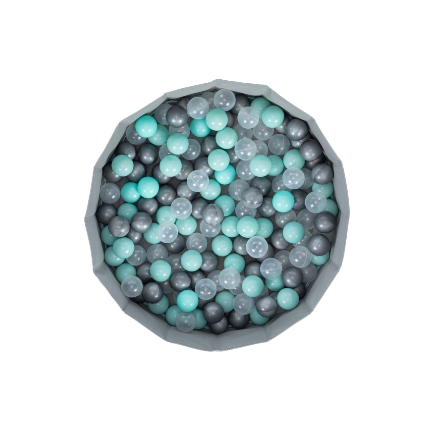 Piscine à boule enfant d. 80 cm bleu/gris