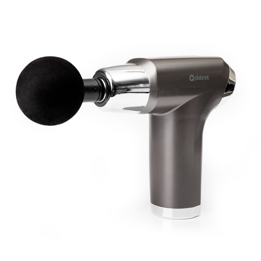 Pistolet de massage rechargeable avec 4 têtes 25W/5V 1200 mAh