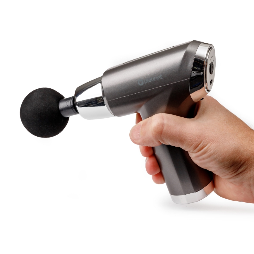 Pistolet de massage rechargeable avec 4 têtes 25W/5V 1200 mAh