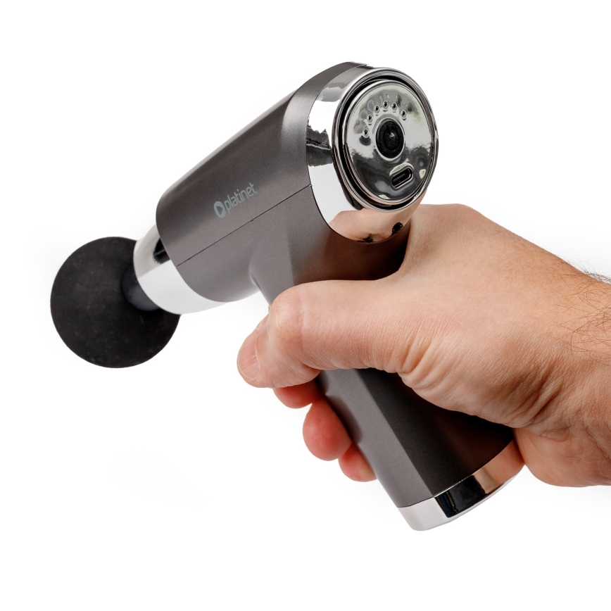 Pistolet de massage rechargeable avec 4 têtes 25W/5V 1200 mAh
