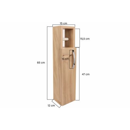 Placard avec porte-papier de toilette STAR 65x15 cm marron