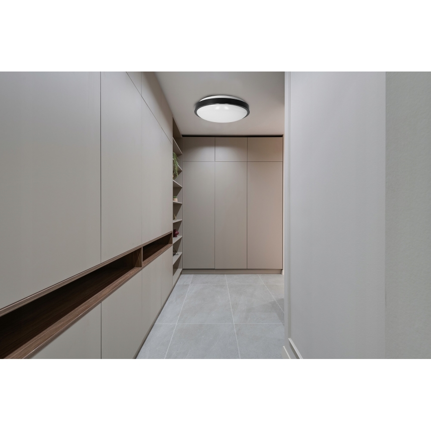 Plafoniera 2xE27/40W/230V diametro 29,5 cm nero
