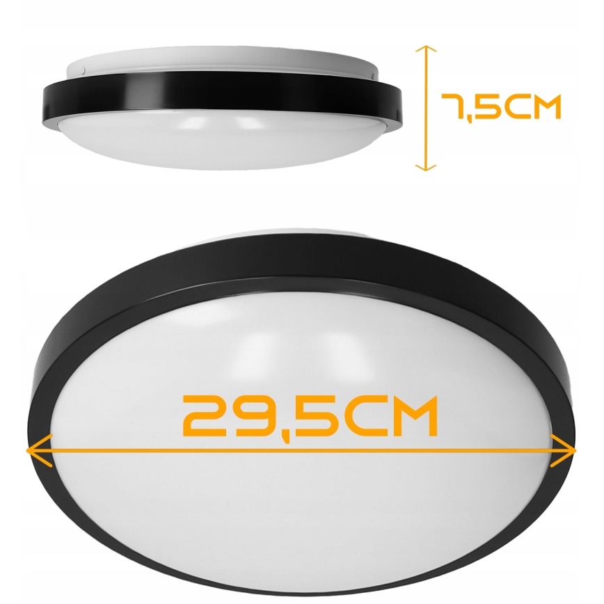 Plafoniera 2xE27/40W/230V diametro 29,5 cm nero