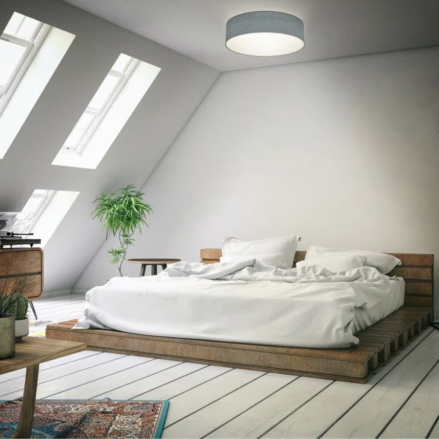 Plafoniera 2xE27/40W/230V Ø 38 cm grigia