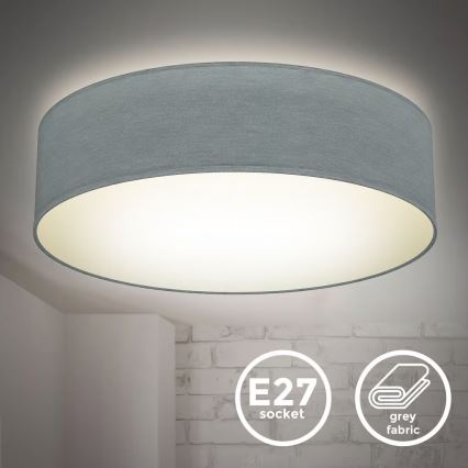 Plafoniera 2xE27/40W/230V Ø 38 cm grigia