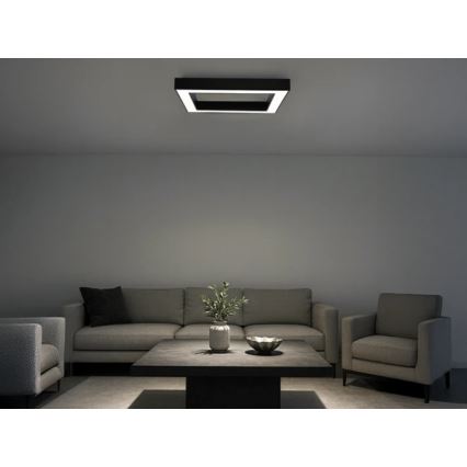 Plafoniera a LED 100W/230V 3000/4000/6500K 80x80 cm nera