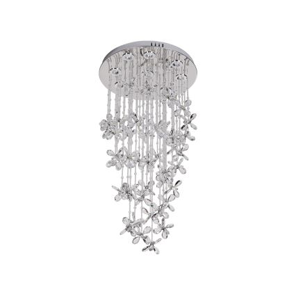 Plafoniera LED in cristallo SAMOA LED/30W/230V Ø 40 cm cromo lucido, con telecomando