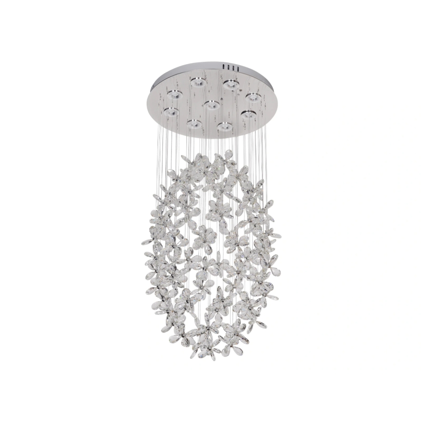 Plafoniera LED in cristallo SAMOA LED/30W/230V Ø 40 cm cromo lucido + telecomando