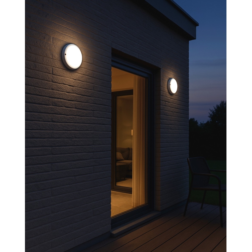Plafoniera a LED per esterni 8W 230V 4200K Ø 14 cm IP64 bianco