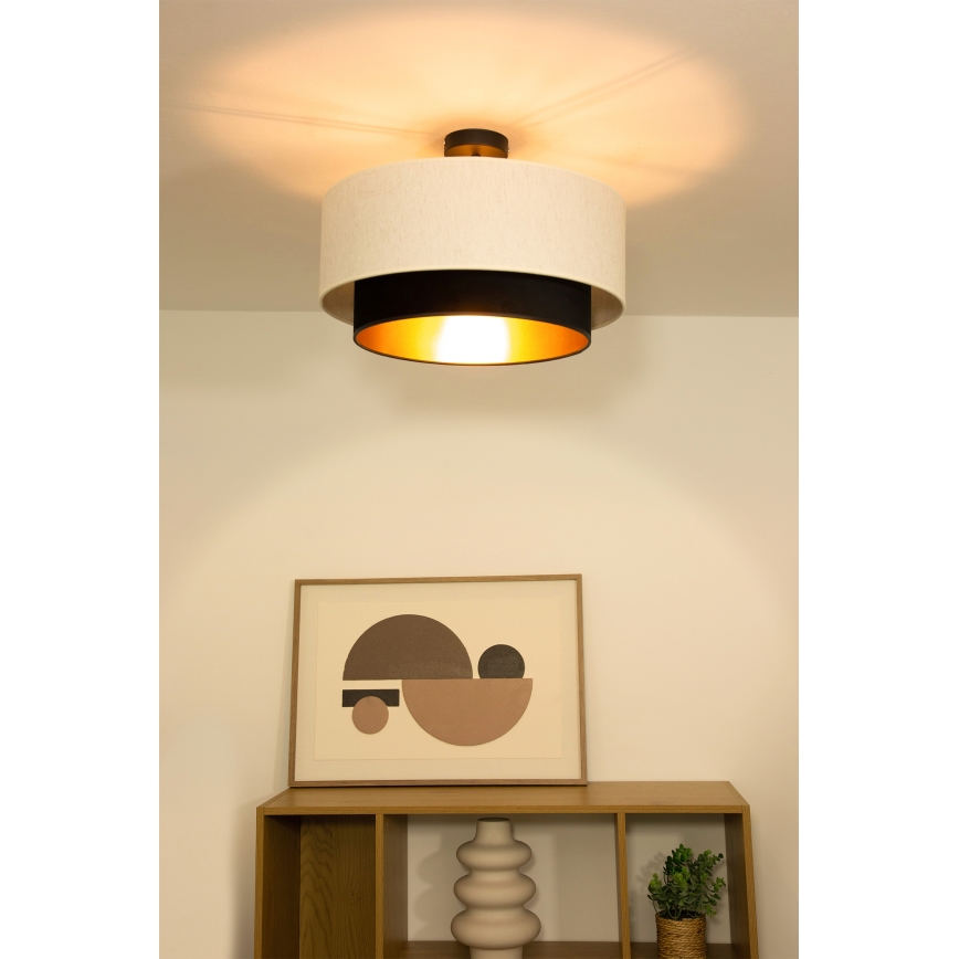 Plafoniera a montaggio superficiale NATIA, 1xE27/60W/230V, Ø 45 cm, bianco/nero