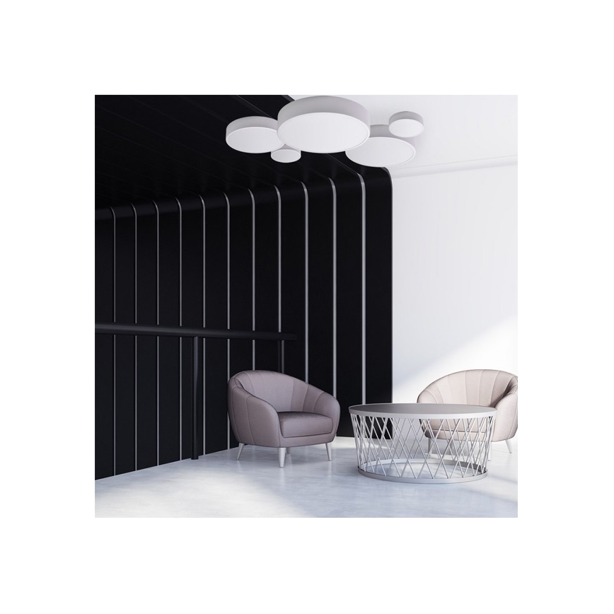 Plafoniera CLEO con sensore di movimento e sensore crepuscolare 2xE27/24W/230V Ø 30 cm bianca