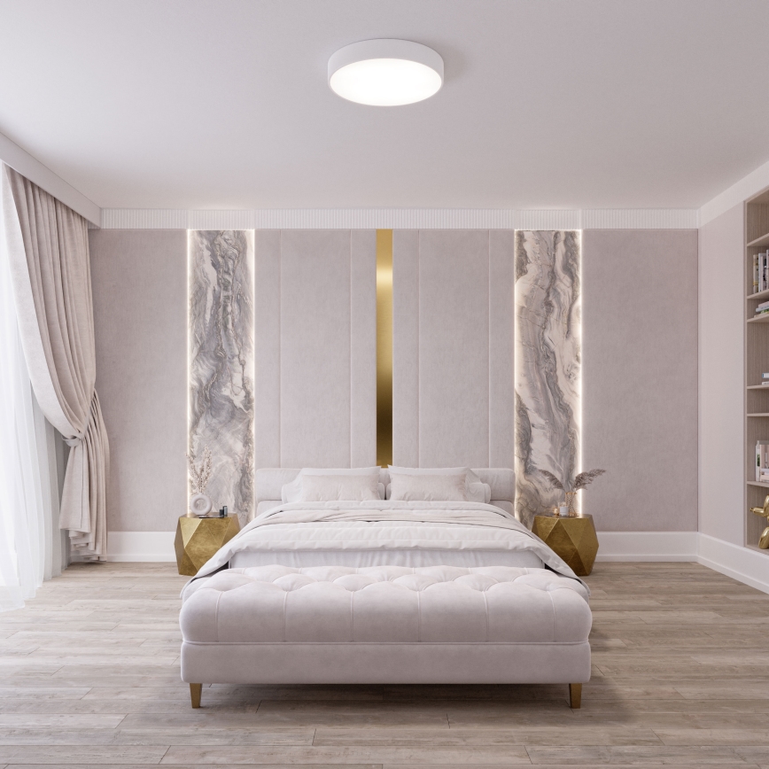 Plafoniera CLEO con sensore di movimento e sensore crepuscolare 2xE27/24W/230V Ø 30 cm bianca