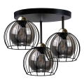 Plafoniera ad incasso SOLO BLACK 3xE27/60W/230V diam. 30 cm nero/oro