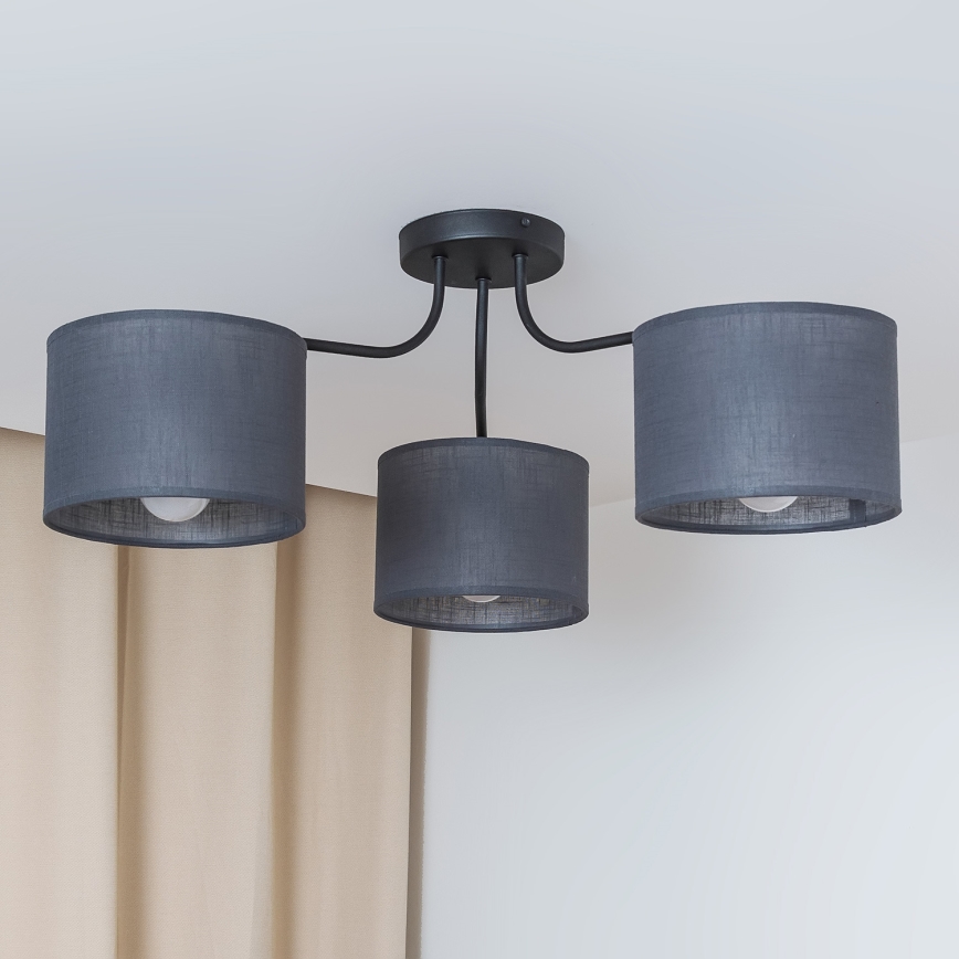 Plafoniera ALBA 3xE27/15W/230V grigio