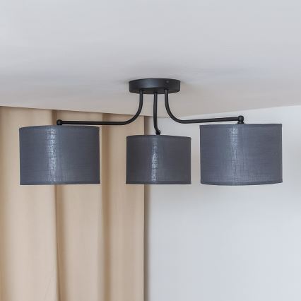 Plafoniera ALBA 3xE27/15W/230V grigio