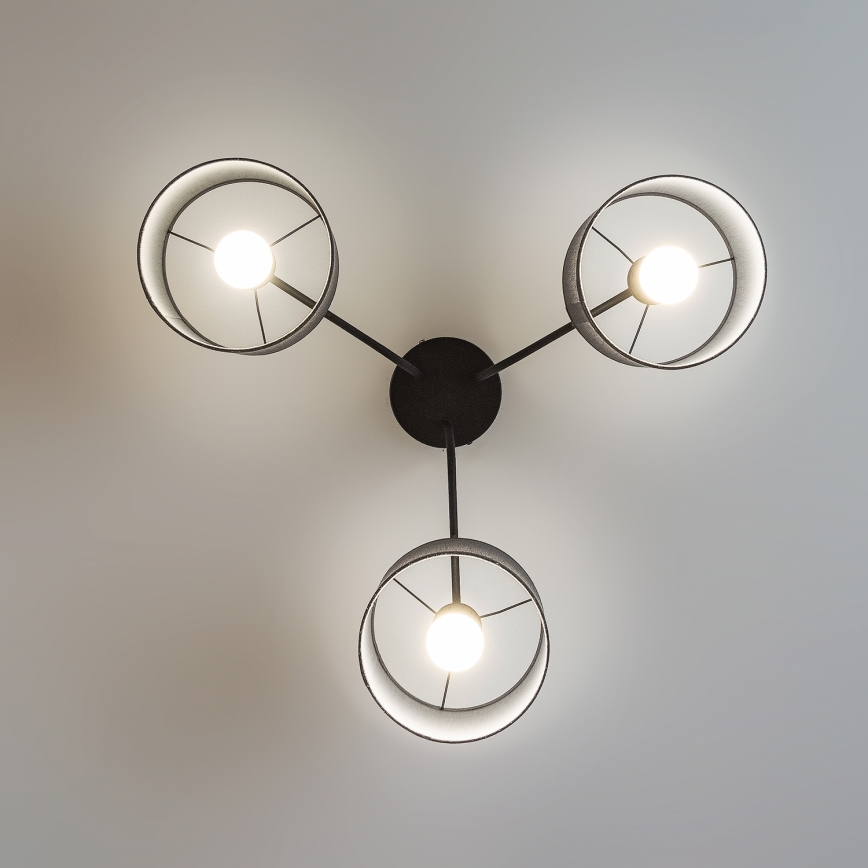 Plafoniera ALBA 3xE27/15W/230V grigio