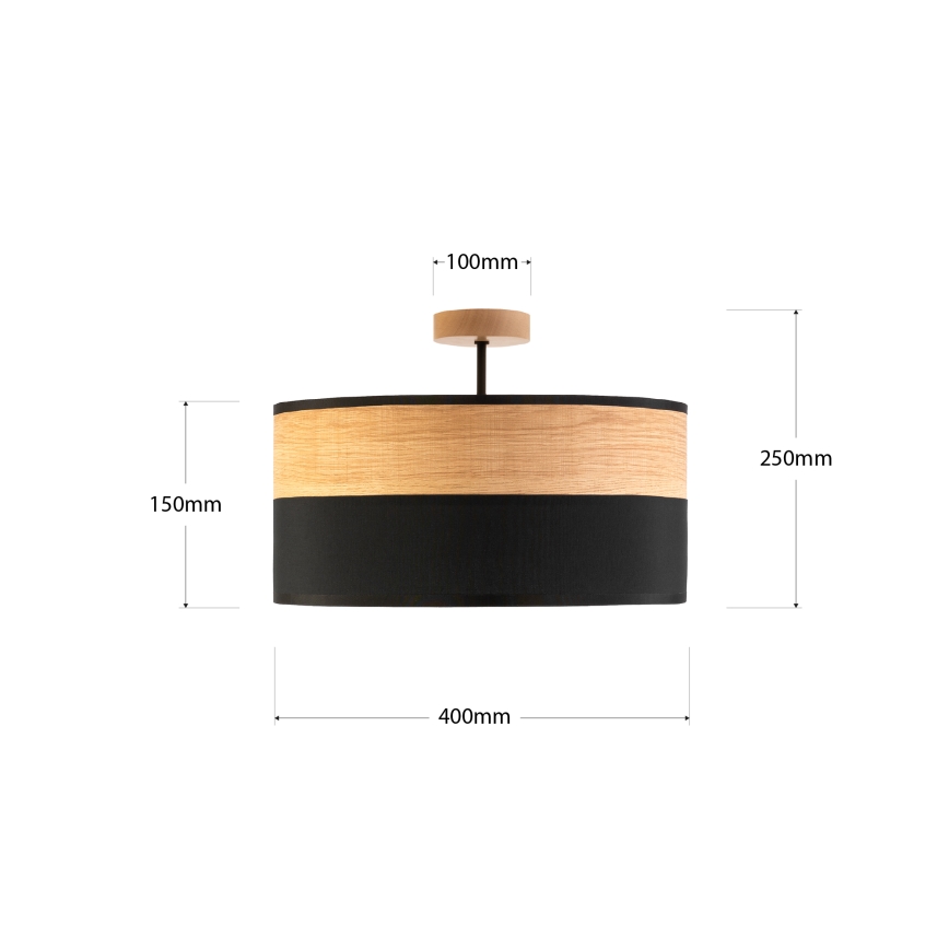 Plafoniera ALBA 3xE27/15W/230V Ø 40 cm nero/marrone